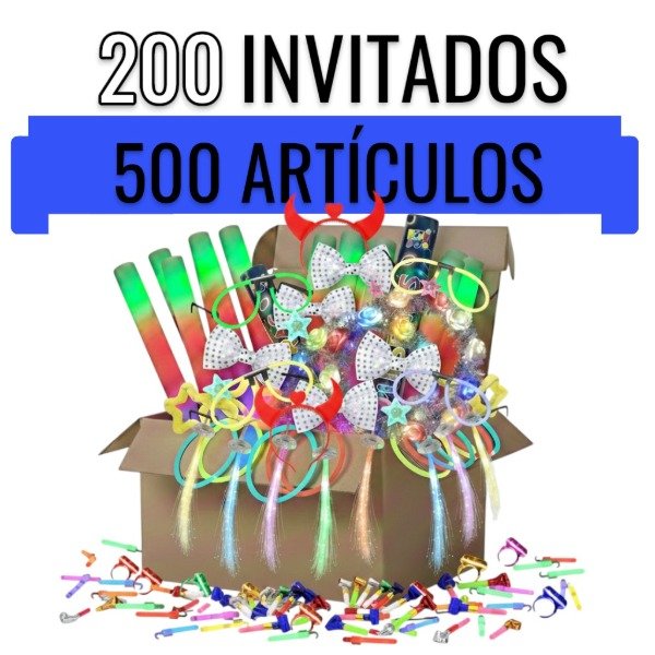 Producto - Combo Luminoso Top para 200 - 250 Invitados con 500 Artículos Neon Led