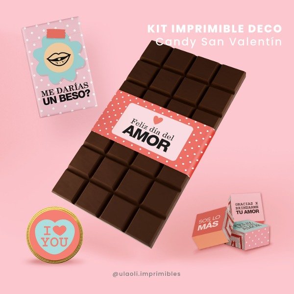 Producto - Kit Imprimible Deco/Candy San Valentín