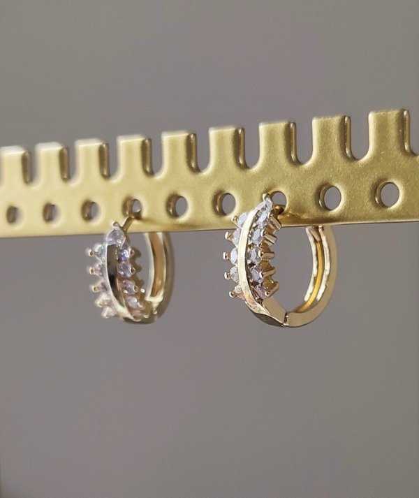 Producto - Argollitas 1,4cm Nara acero dorado