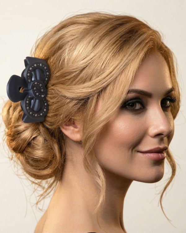 Producto - Broche Para Pelo Moño Con Piedras De Strass Mujer X Unidad - 0