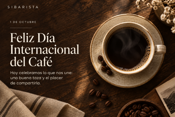 Sibarista. 1 de octubre. Feliz Día Internacional del Café. Hoy celebramos lo que nos une: una buena taza y el placer de compartirla.