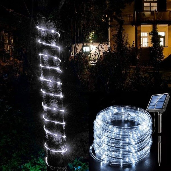 Producto - Manguera luces LED FRIA con panel solar 7 metros