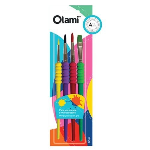 Producto - Set x4 pinceles con grip de goma