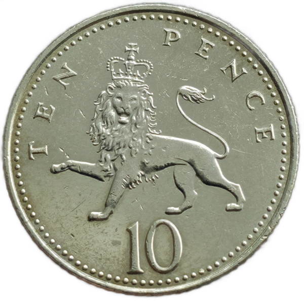 Producto - Reino Unido 10 Pence 2003 León coronado Km#989 XF - 0
