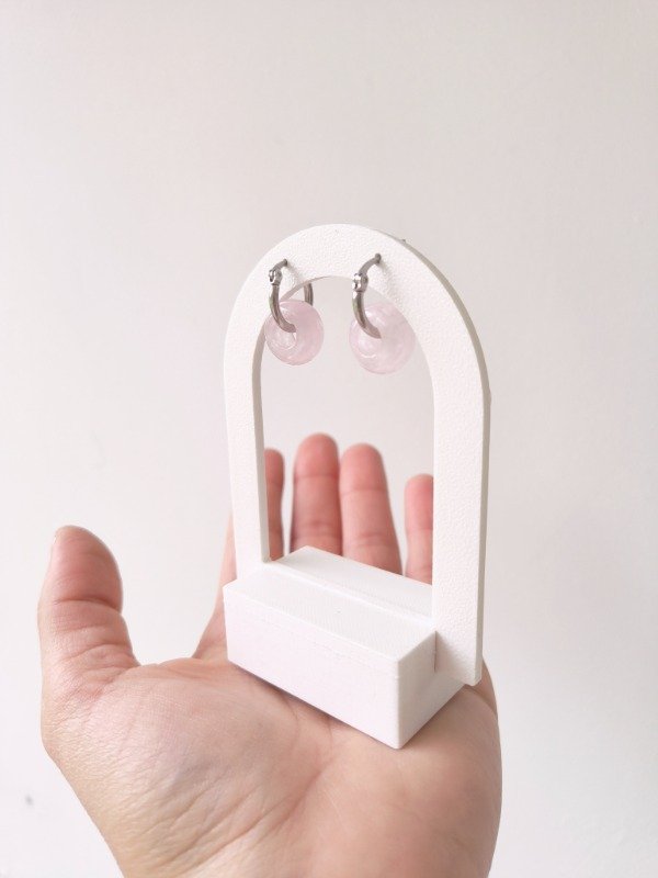 Producto - Aros DONA de cuarzo rosa