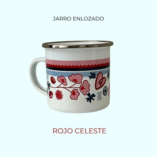 Producto - Jarro Enlozado Rojo Celeste