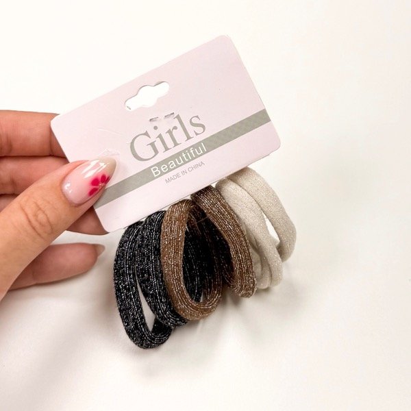 Producto - 3 pares de gomitas de pelo glitter