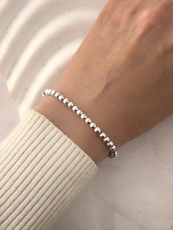 Producto - PULSERA DE PLATA AJUSTABLE BOLITAS 0166