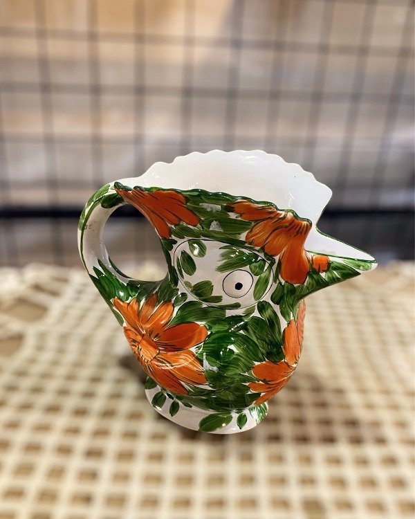 Producto - Jarra Pájaro Pintada A Mano Única