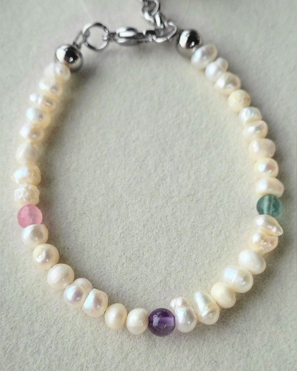 Producto - Ambar. Pulsera Perla De Río