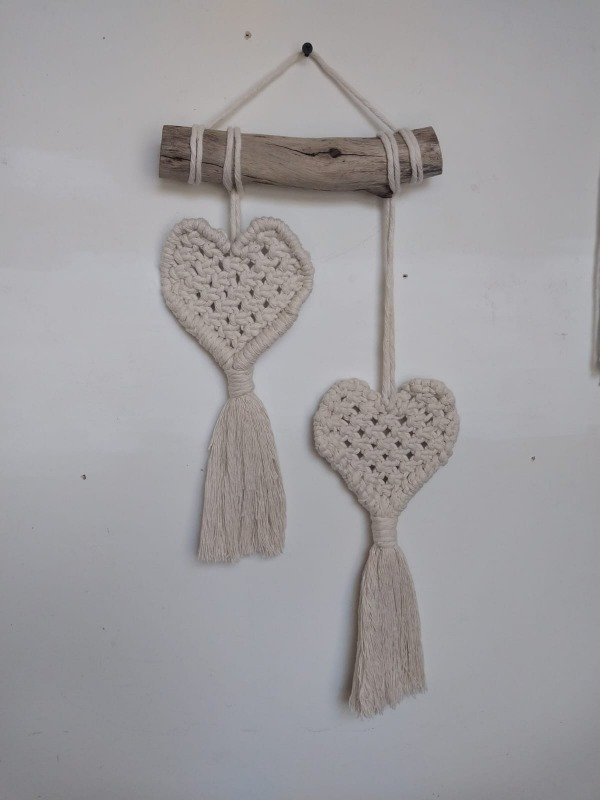 Producto - Colgante corazones macramé