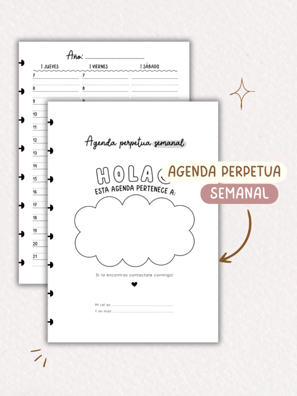 Producto - Agenda perpetua semanal repuesto