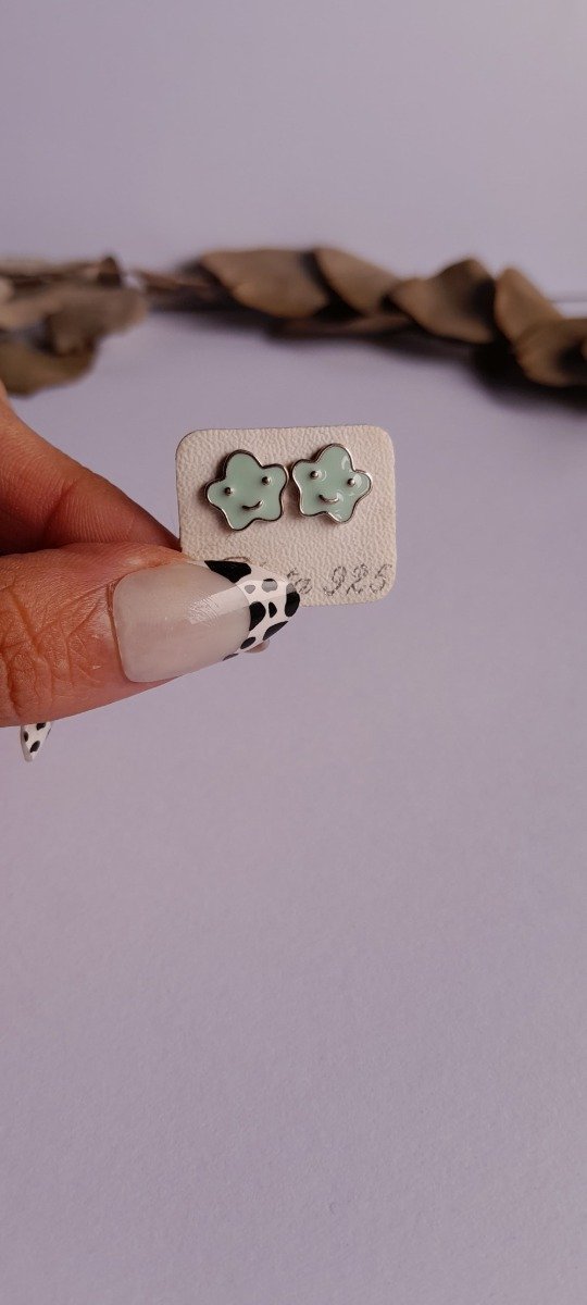 Producto - Aros plata nube con carita