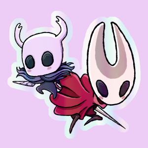 Producto - Stickers Holograficos - Hollow Knight - Knight y Hornet