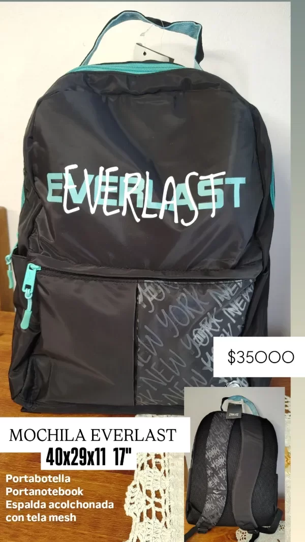 Producto - Mochila Everlast Aqua y negro