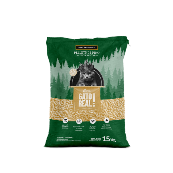 Producto - Pellet de pino GATO REAL