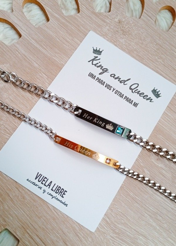 Producto - Pulseras King And Queen acero quirúrgico