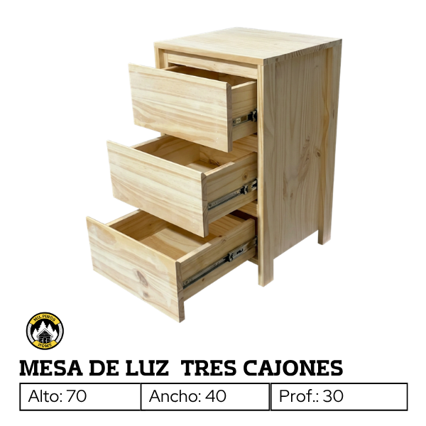 Producto - MESA DE LUZ TRES CAJONES