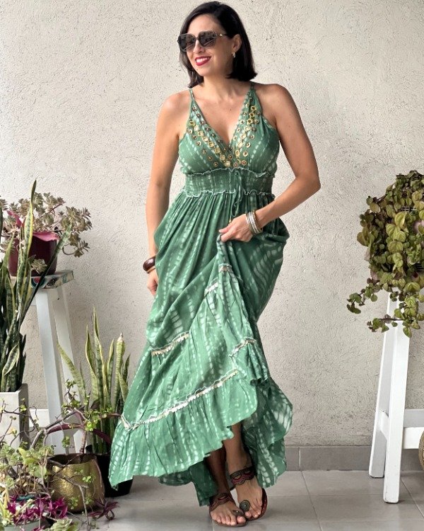 Producto - Solero Batik Verde Palta L XL