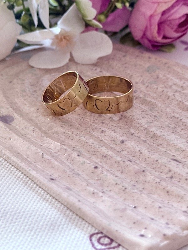 Producto - Alianzas de acero dorado ( el par )