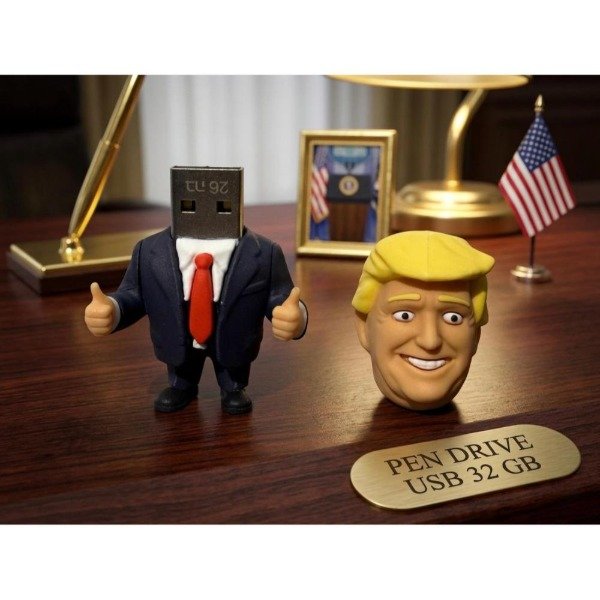 Producto - PENDRIVE TRUMP PERSONAJE 3D 32GB R E A L E S, IMPORTADO POR NOSOTROS