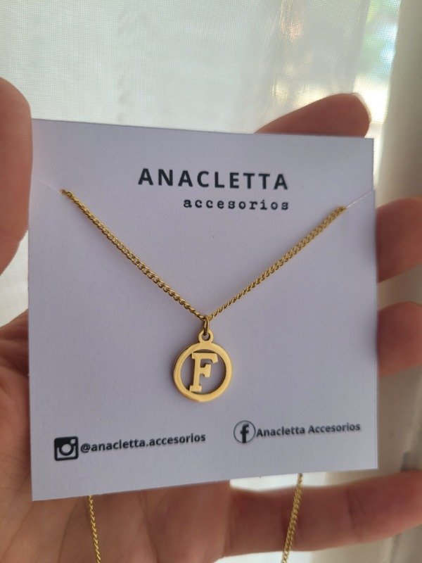 Producto - Gargantilla inicial F circular AD