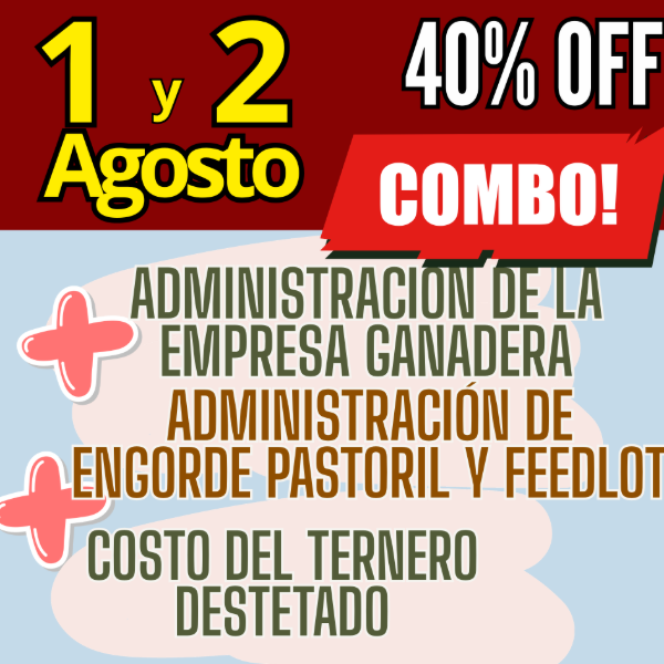 Producto - COMBO 3 CURSOS:Gestión Ganadera + Costo del Ternero + Engorde Pastoril y Feedlot