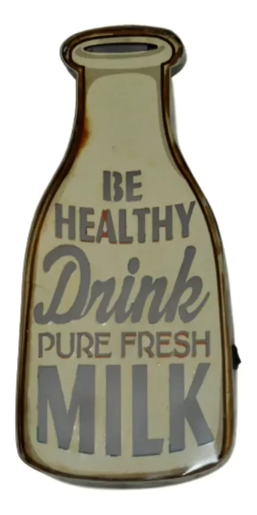 Producto - Cartel Luminoso Botella De Leche 41 X 19 Cm