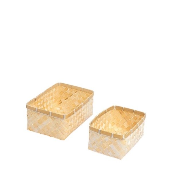 Producto - Contenedores Fibra Natural Bamboo Set Entramado x 2