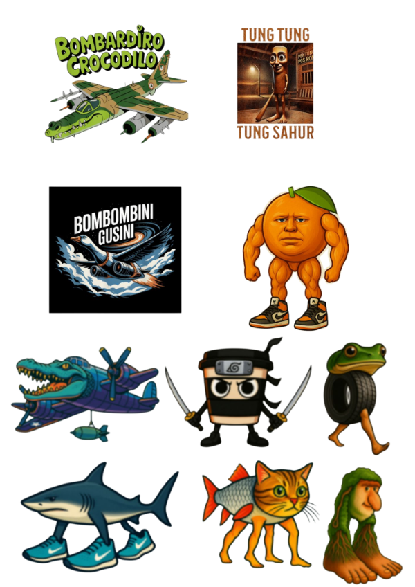Producto - Planchita Stickers Brainrot Italian 3
