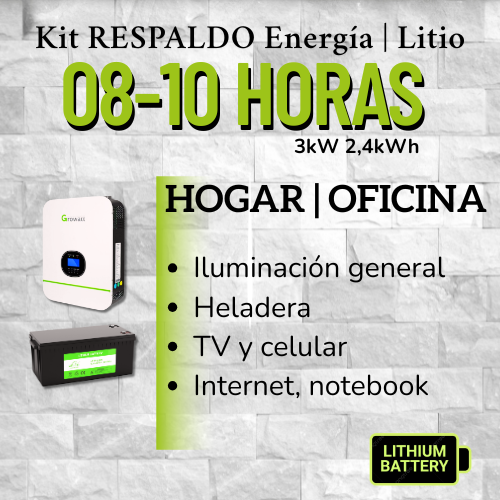 Producto - Kit de Respaldo 3 kW - Litio 2,56 kWh - 1