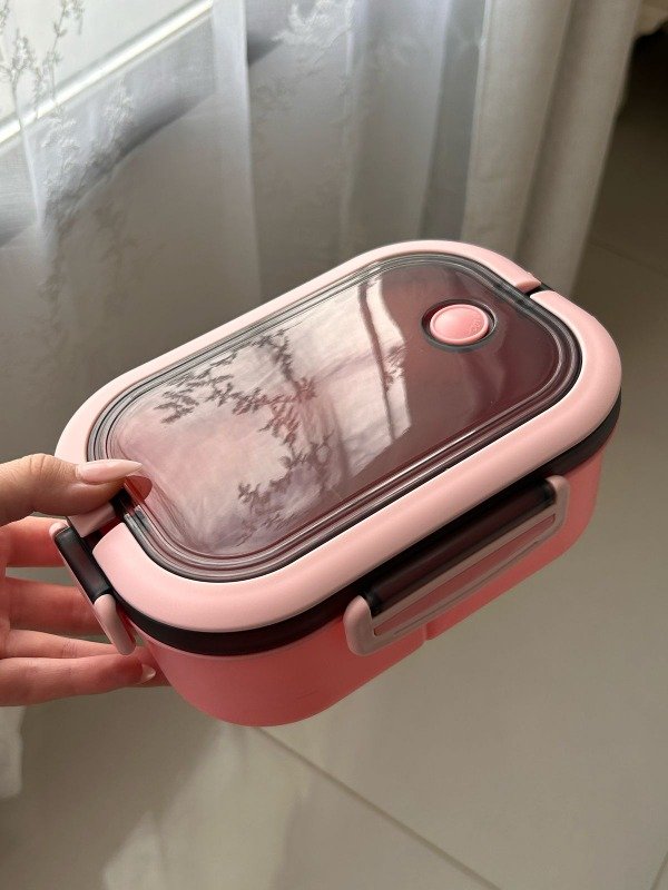 Producto - Lunchera plastica con Division - Rosa