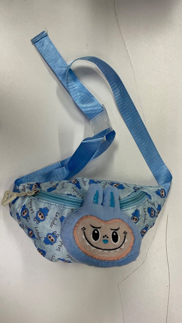 Producto - Bolso riñonera Labubu para niños (pin peluche - celeste)