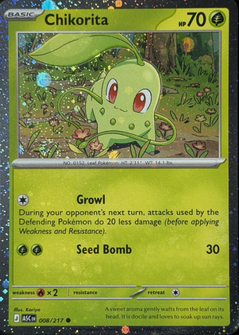 Producto - Chikorita 008/217 Ascended Heroes - Pixel Cosmos Holo Promo