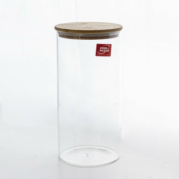 Producto - FRASCO HERMETICO DE VIDRIO TAPA BAMBOO 1200ML