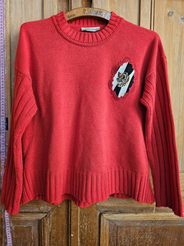 Producto - Sweater Jazmín Chebar Rojo t.2