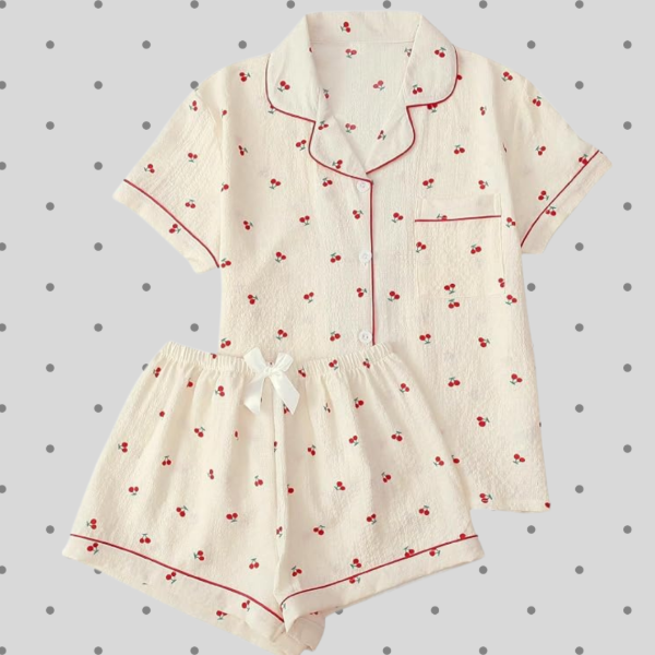 Producto - Conjunto de pijama de 2 piezas Cherry White - 0