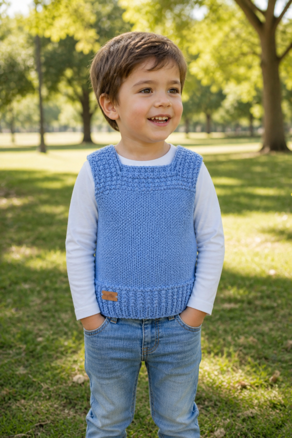 Producto - Chaleco tipo pecherita celeste 3-4 años