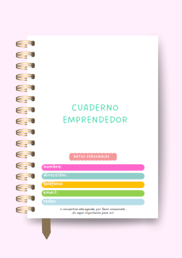 Producto - AGENDA EMPRENDEDORA TAPAS PERSONALIZADAS