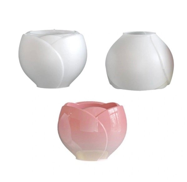 Producto - MOLDE SILICONA PORTA VELA MACETA TULIPAN CHICO 8 X 10 CM