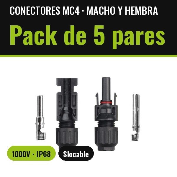 Producto - Conectores MC4 Macho y Hembra - Pack 5 Pares - 0