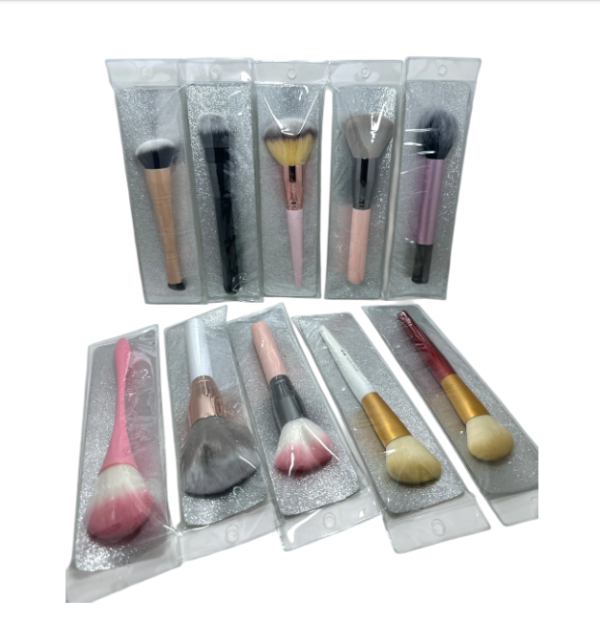 Producto - Brochas individuales de rostro mix bolsa glitter (x unidad)