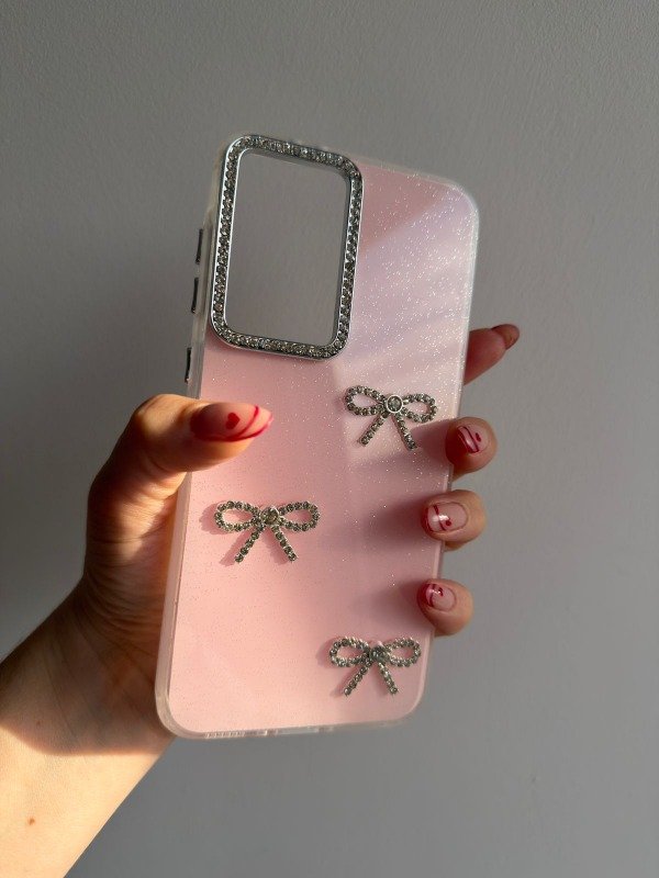 Producto - Case strass moños rosa