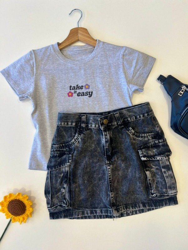 Producto - Pollera cargo gris