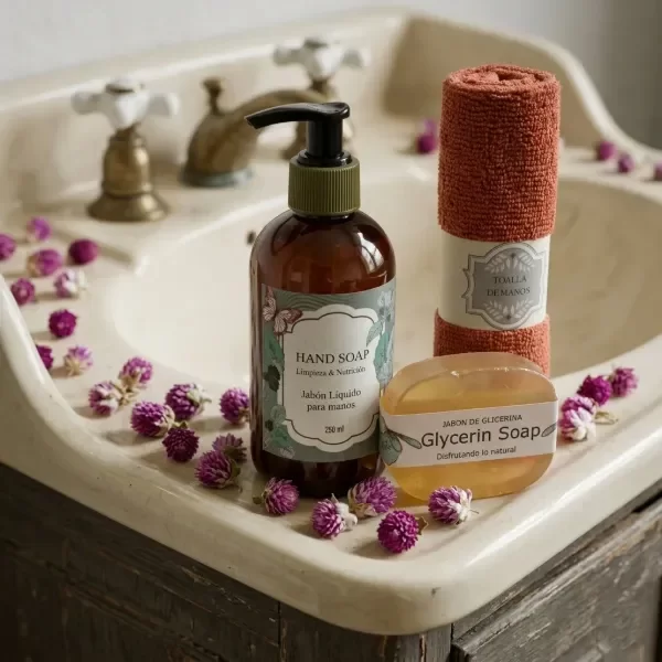 Producto - Set de Baño Estilo Boho  Jabón de Glicerina y Accesorios