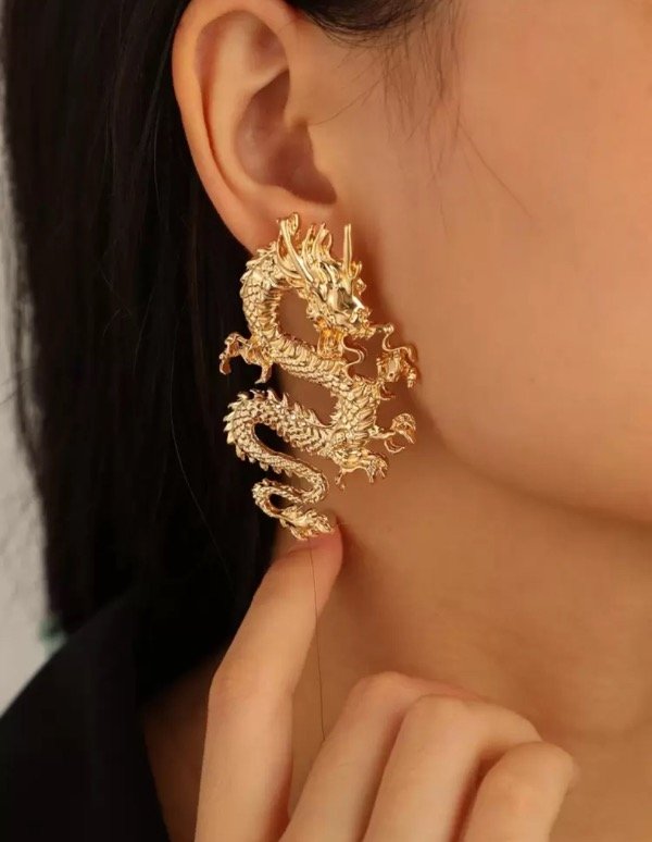 Producto - Aros dragón dorados