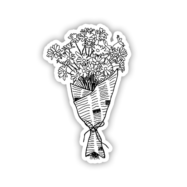 Producto - Sticker Blanco y Negro Diseño 28 Flores