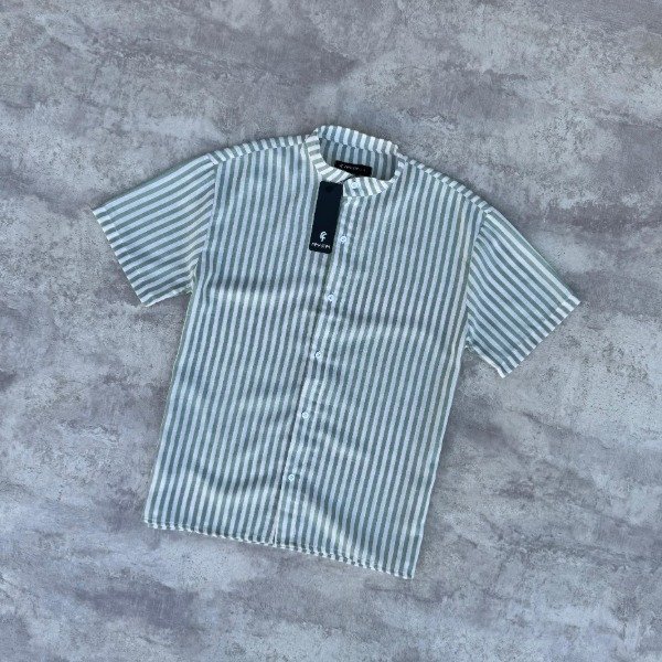 Producto - CAMISA LINO RAYADA VERDE