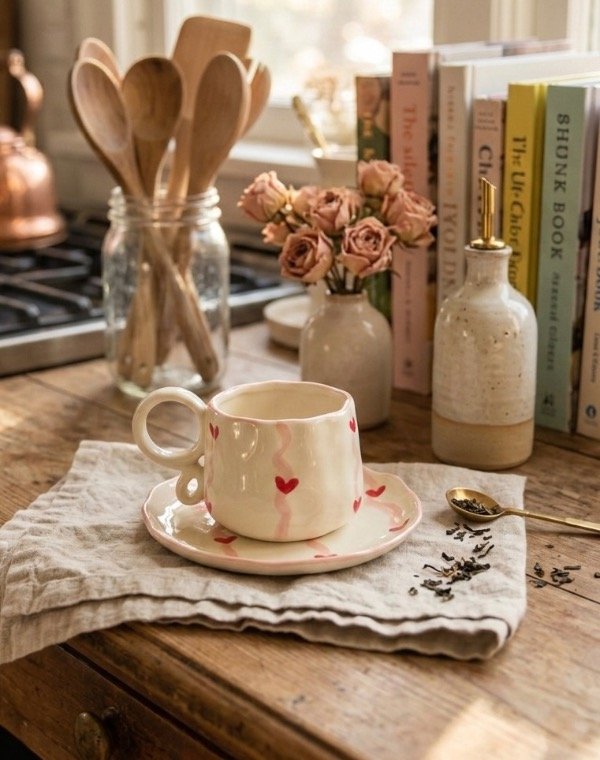 Producto - Tazón corazón con plato premium