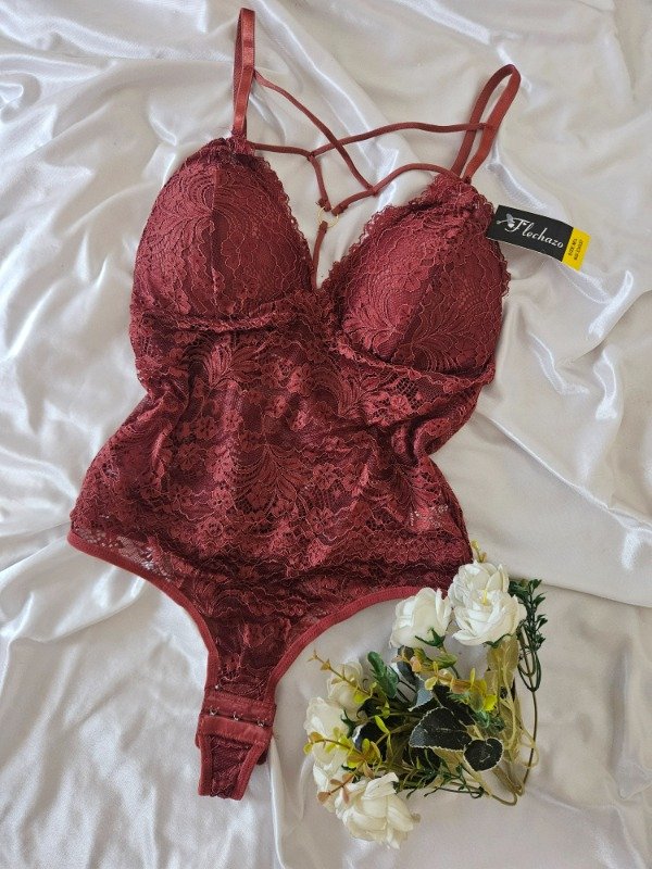 Producto - BODY IMPORTADO DE ENCAJE CON PUSH UP (A47 I) CHOCOLATE